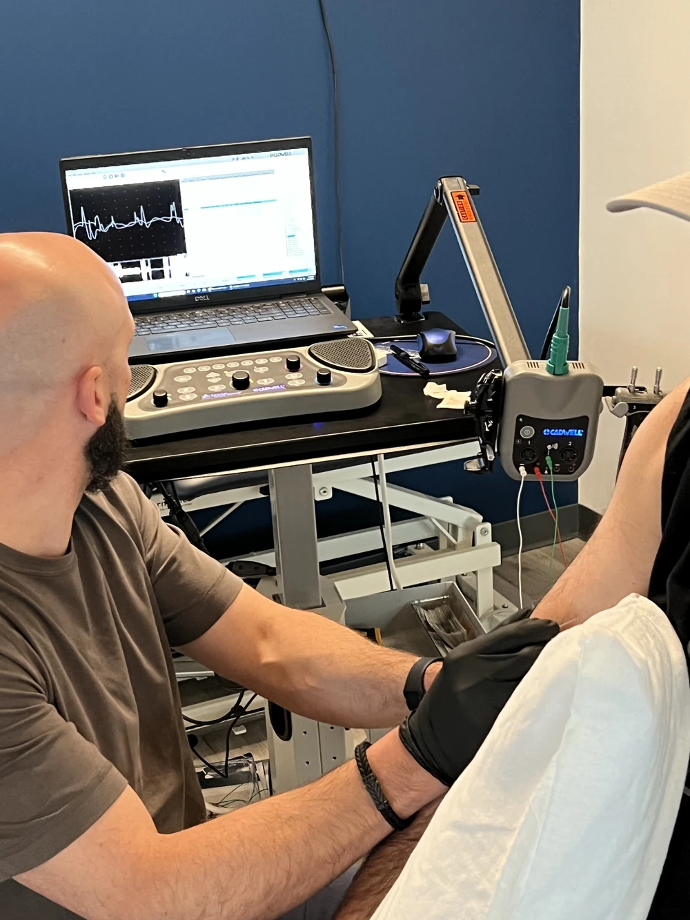 EMG testing procedure in Chicago showing muscle and nerve evaluation