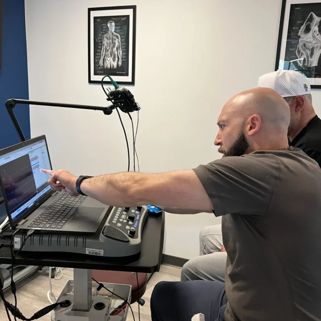 neuromuscular diagnostics provider operating EMG machine Chicago